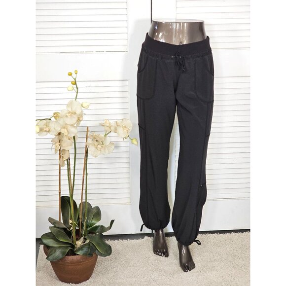 Athleta Women's Black Midtown Trouser Drawstring Hem Lined Pants Size 8 1706 - Picture 2 of 15